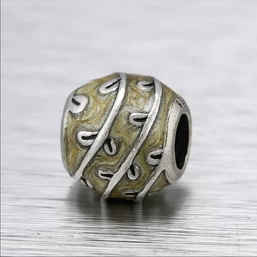 Authentic Pandora 925 Sterling Silver Enamel Sparkly Decorative Bead Charm